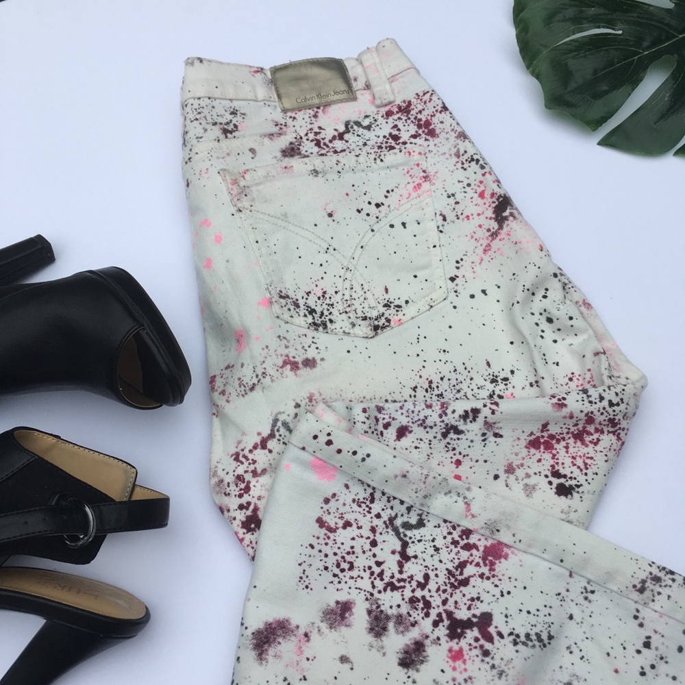 Calvin Klein ult. skinny splatter jeans